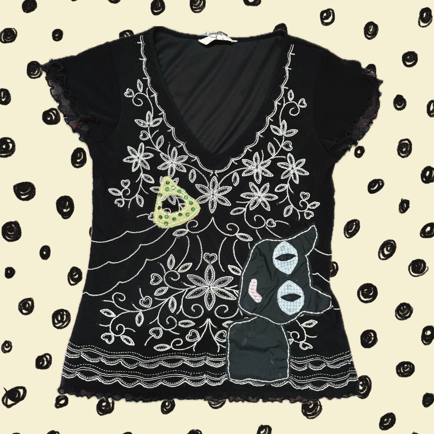 ‘coraline’ upcycled top