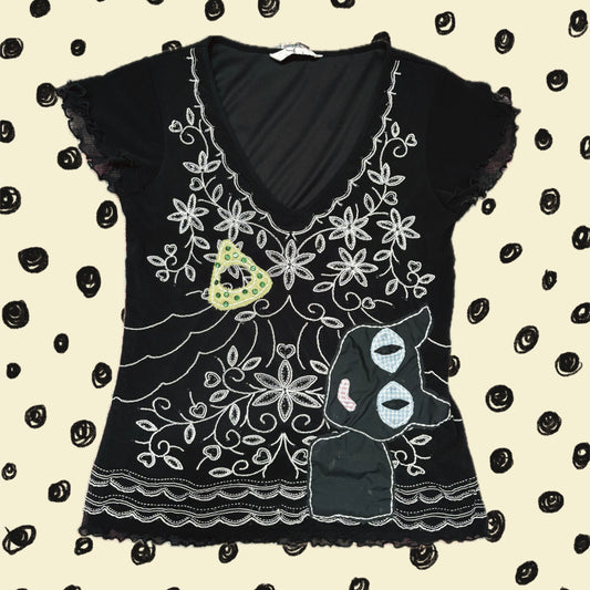 ‘coraline’ upcycled top