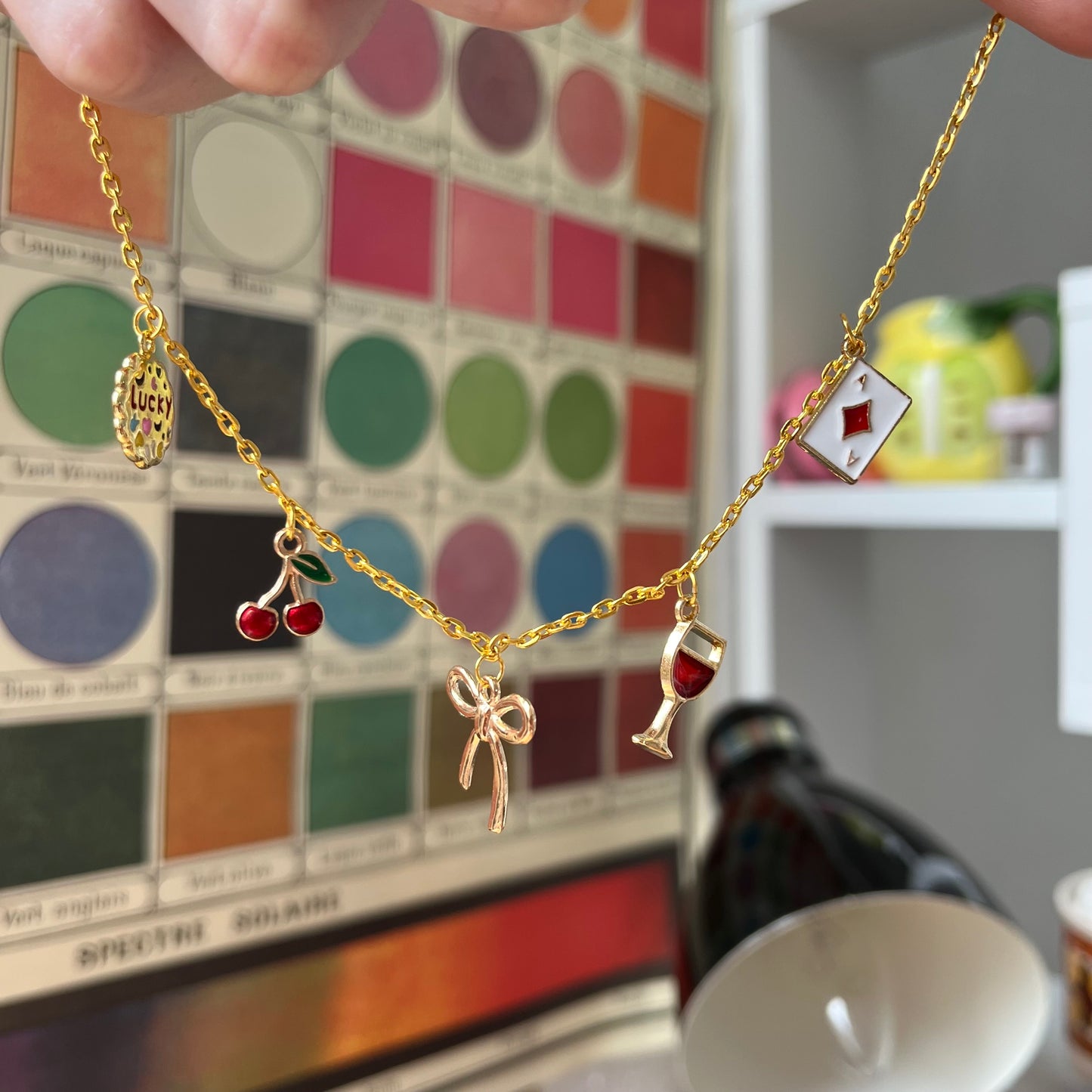 ‘cherry wine’ necklace (gold)