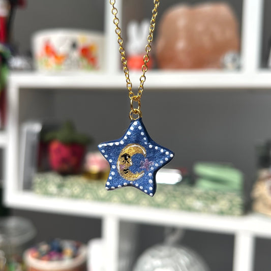 ‘under the stars’ clay necklace (gold)