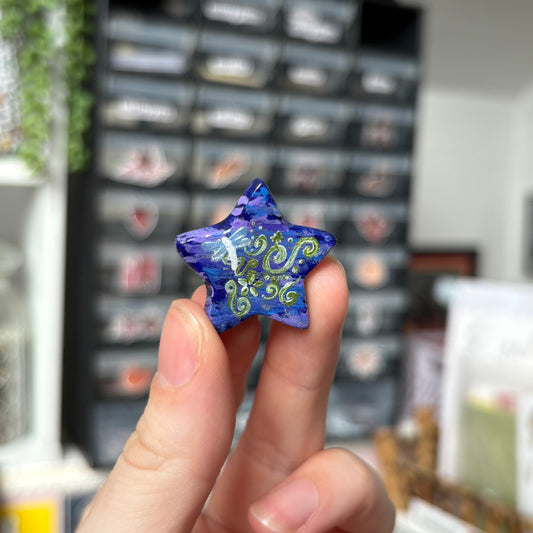 ‘under the stars’ clay pin
