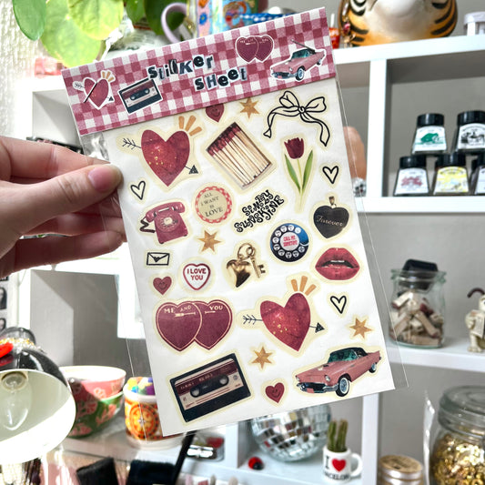 ‘i love you’ sticker sheet