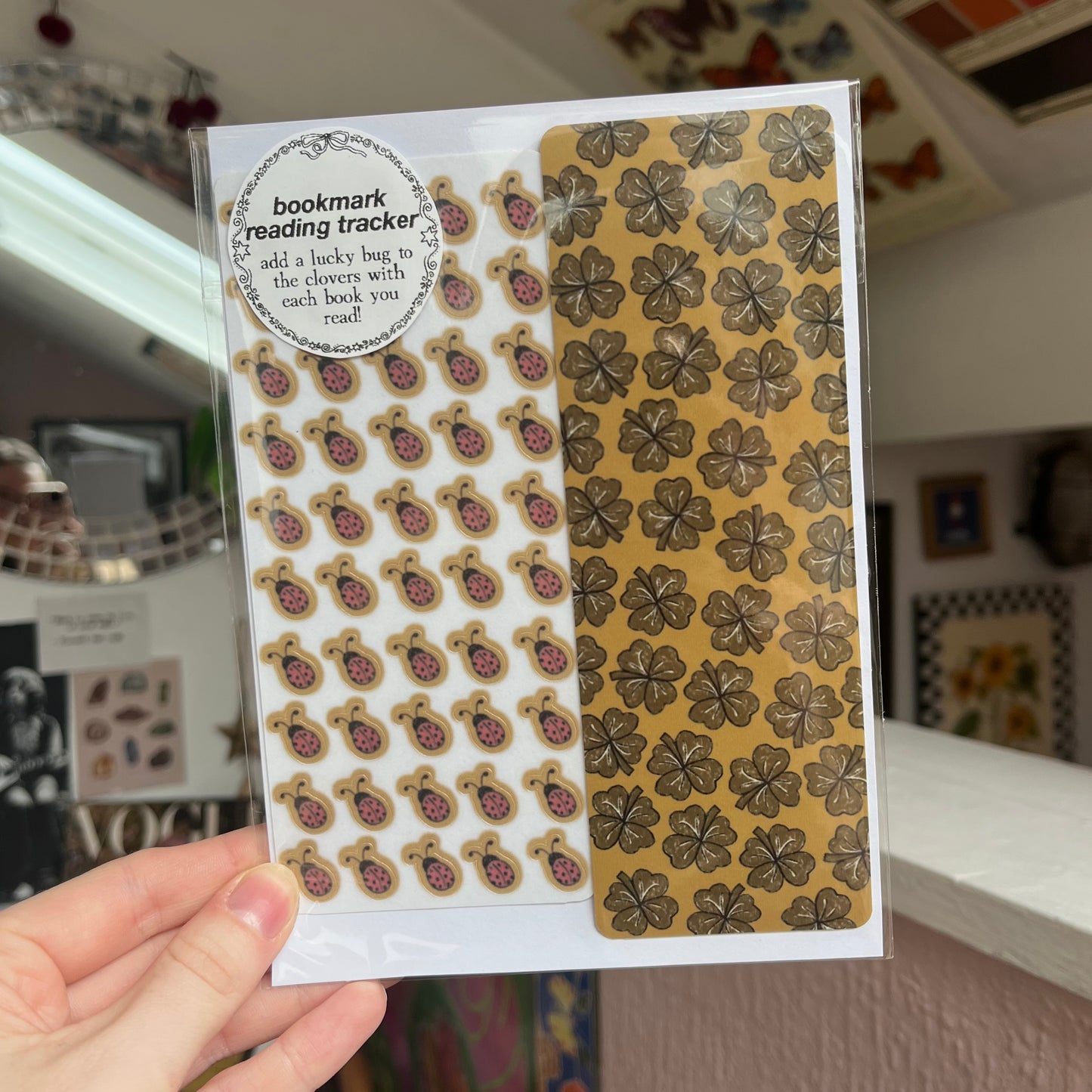 ‘lucky bugs’ bookmark reading tracker