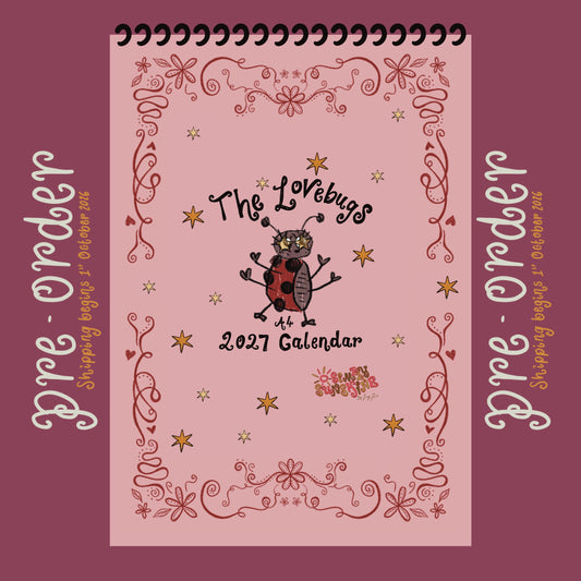 PREORDER: 2027 A4 lovebugs wall calendar